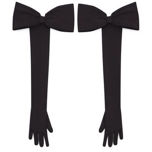 Chic Black Bow Women's Gloves